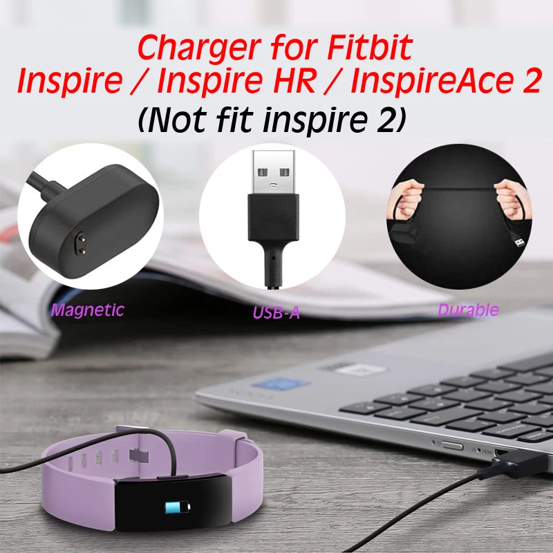 Charger for Fitbit Inspire HR, Fitbit Inspire, Fitbit Ace 2, Replacement USB Charging Cable Cord for Inspire and Inspire HR