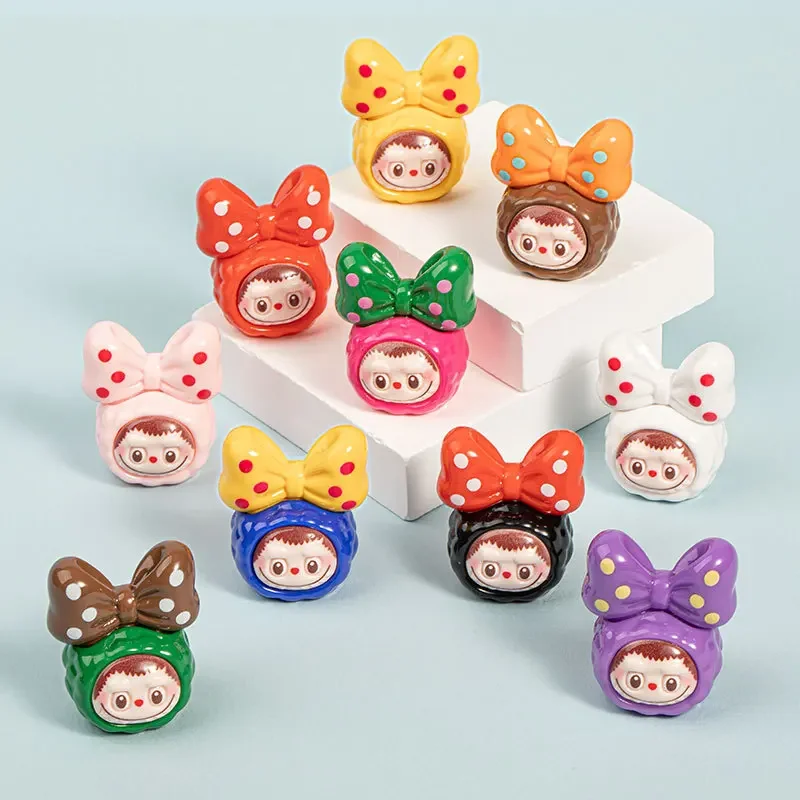 

Cartoon Anime Peripheral Bow Pulling Cloth DIY Resin Hand String Accessories Pair Collision Cute Grain Toy Small Ornament