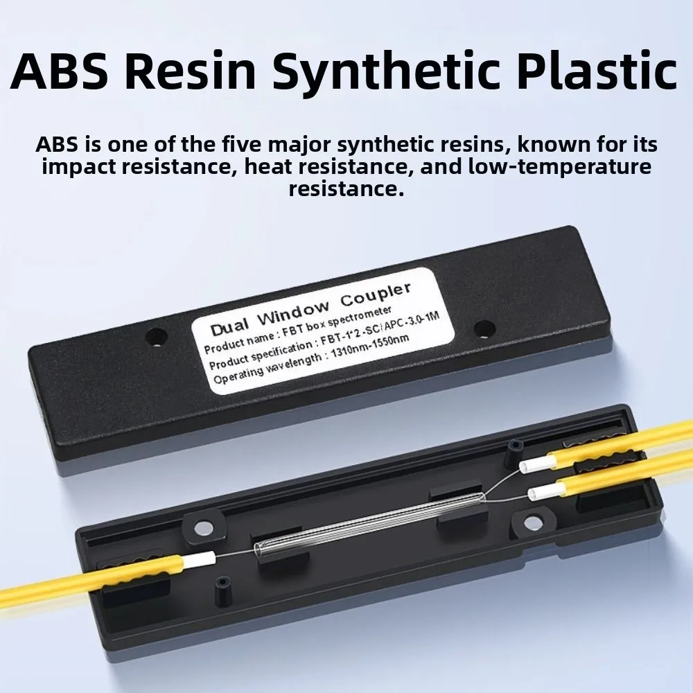Yellow Fiber Optic Splitter Low Loss Uniform Distribution FTTH Splitter Box Ceramic Ferrule Tapered Structure Fiber Coupler