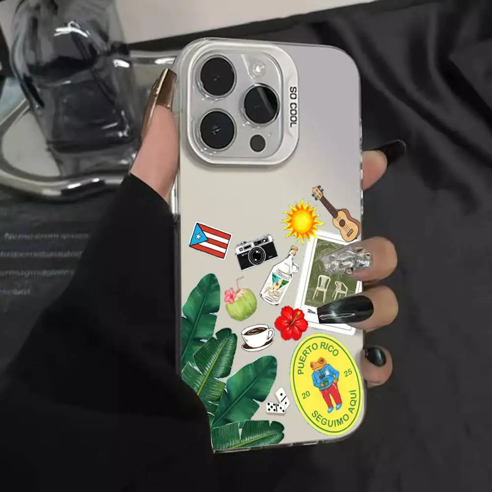 

1 шт. D-DtMF B-Bad B-Bunny IPhone 17 17Air 16 15 14 13 12 11 Pro Max Plus Цветной серебряный чехол для телефона Funda Cover