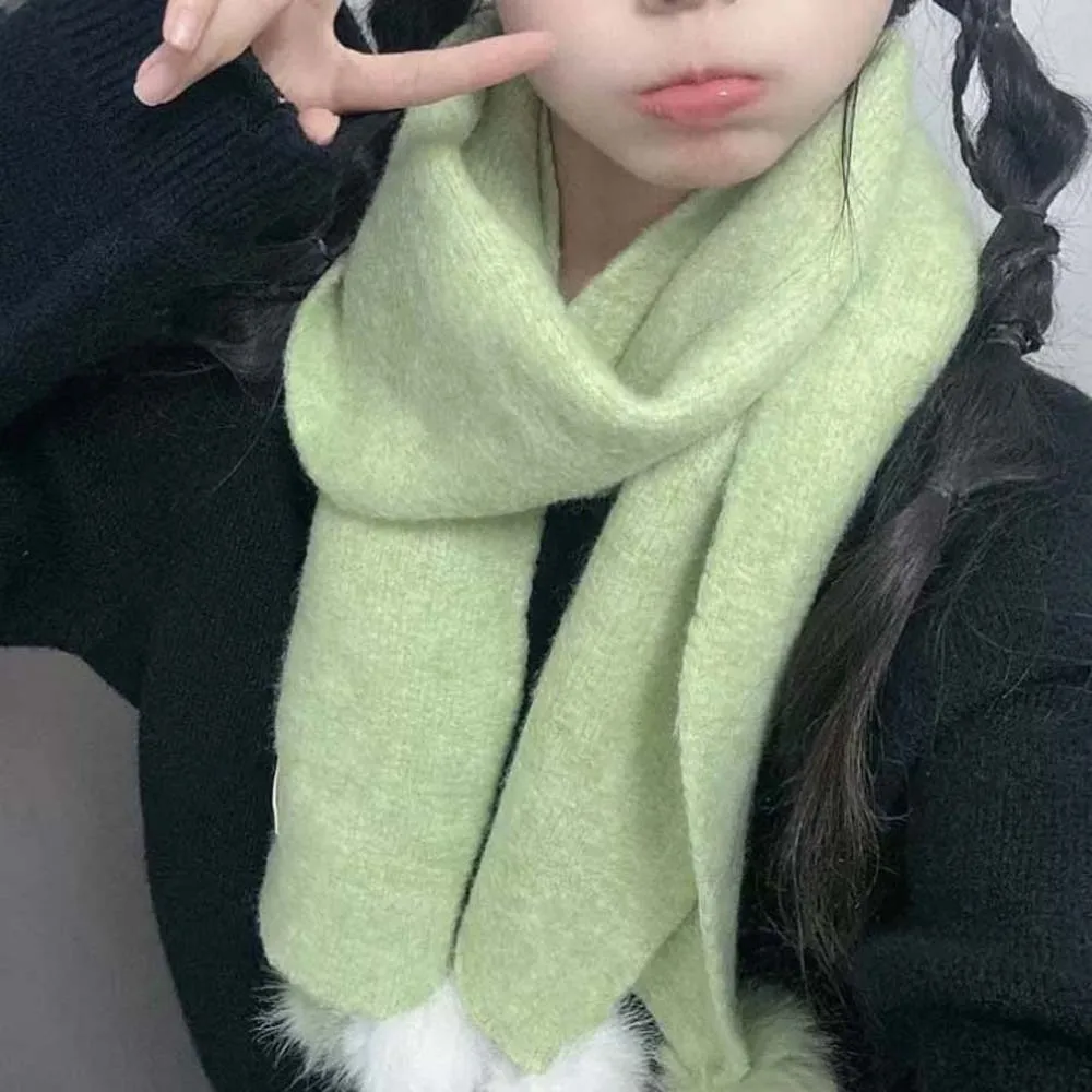 

Подарочный шарф из шерсти для вязания с помпонами, мягкий, теплый, длинный, утолщенный, ветрозащитный, универсальный зимний шарф для улицы