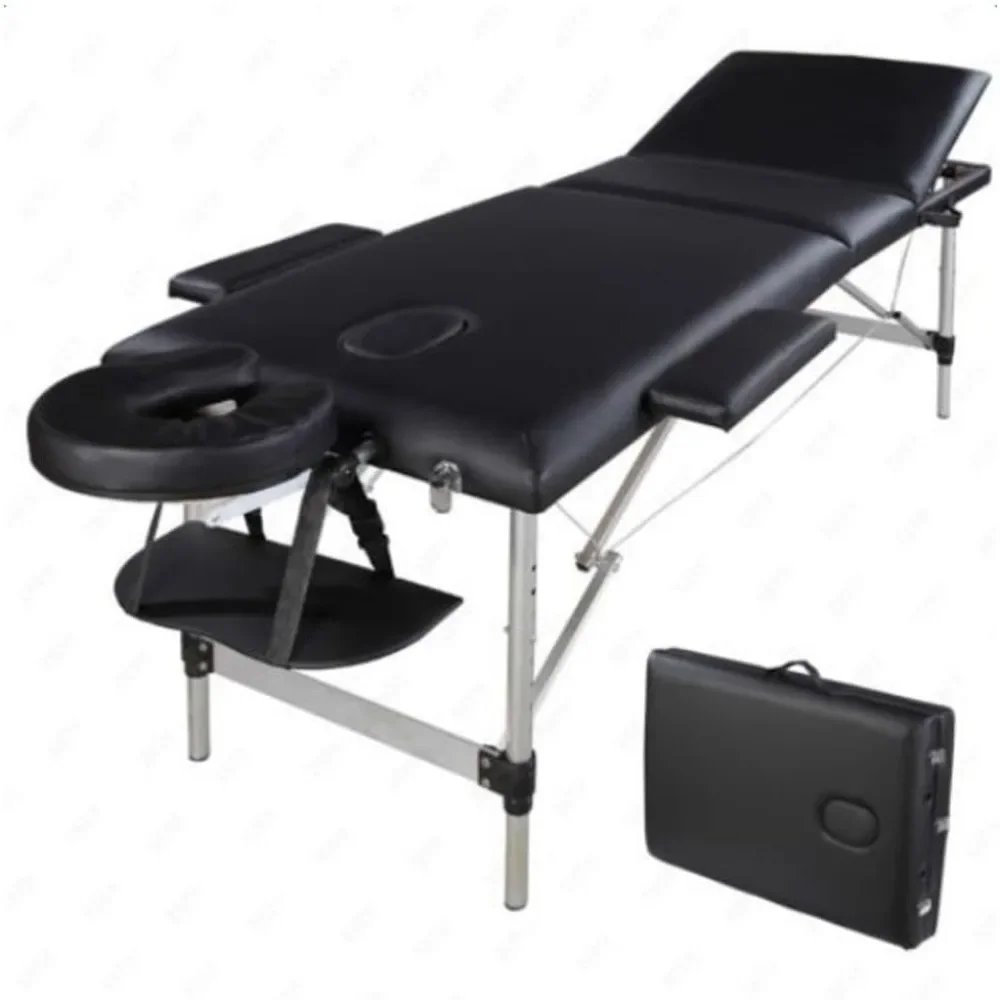 

Portable Massage Bed, 73 Inch 3 Folding Aluminum Tube Adjustable Salon Spa Table,Facial SPA Professional Massage Bed