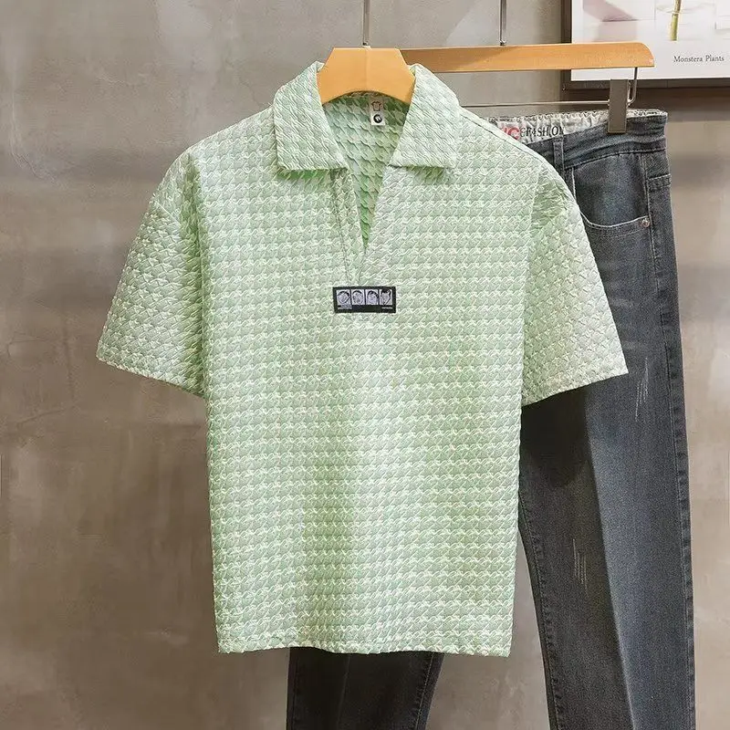 

Premium Minimalist Slim Fit Solid Color Men Short Sleeve Polo Shirt Casual Versatile Top