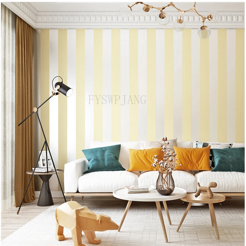 Vertical Stripes Upgraded Aluminum Foil Bottom Self-Adhesive Bedroom Wall Stickers Thickened Non-Woven Moisture-Proof Wallpaper