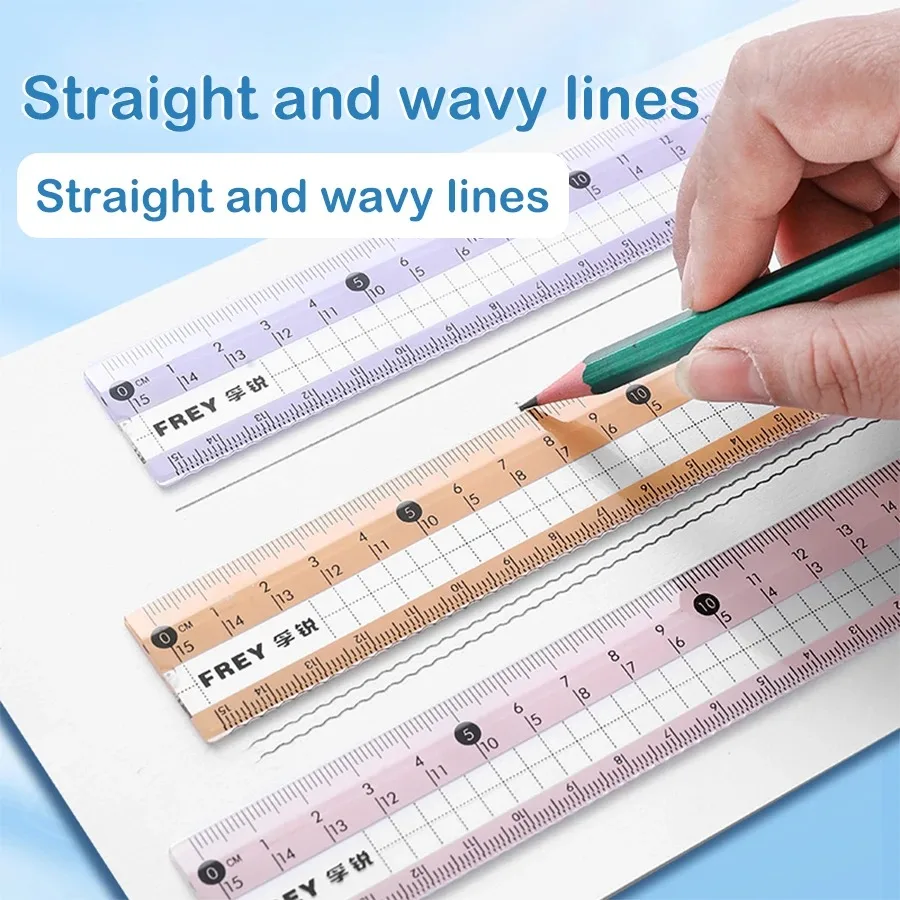 7-Pieces Plastic Geometry Drafting Kit for Students/Artists Lightweight PVC Drawing Tools with Ruler Protractor Office Supplies