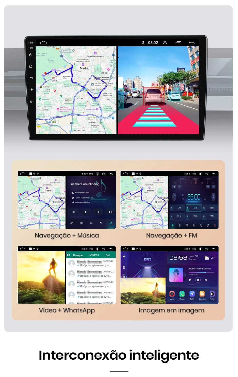 Junsun Kabelloses CarPlay Autoradio für Renault Megane 3 Fluence Samsung SM3 2008-2014 Android Autoradio RDS 4G WiFi DSP SWC GPS – Detail 18