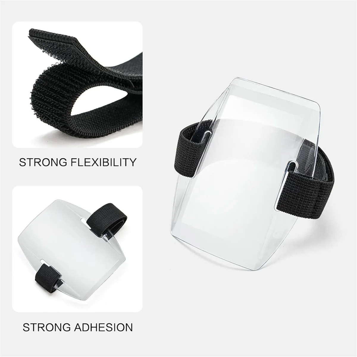 حامل شارة الذراع - 6 قطع من حامل بطاقات الهوية المقاوم للماء مع حزام مطاطي قابل للتعديل