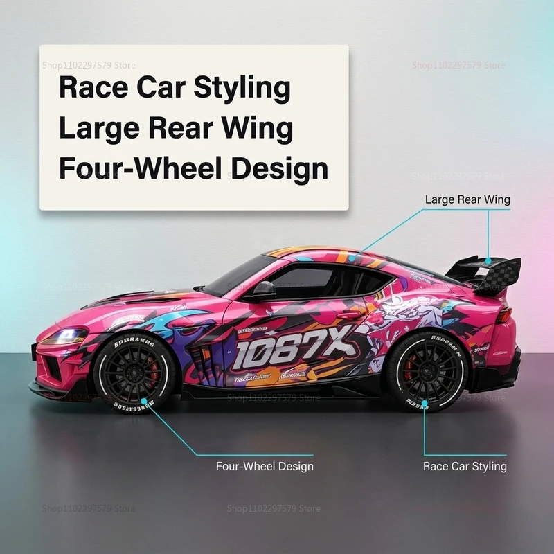 1087X 1:43 Mini Drift King RC Drift Racing Car 2.4G High Speed Remote Control Car Outdoor Game Toys for Boys Teens Holiday Gifts
