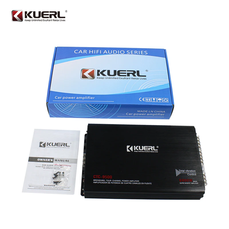 2025/KUERL CTC-9500 Cheap Price Class  4-Channel 12V High Power Car Stereo Amplifier 80W*4 Aluminium
