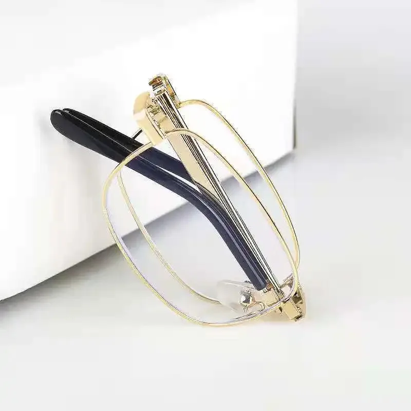 Tragbare, faltbare Presbyopie-Brille aus Metall, ultraleichte Business-Presbyopie-Brille für Herren mit Etui