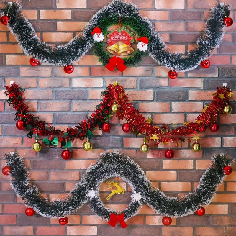 Christmas Wreath Rattan Set Wreaths For Doors New Year Decorations Flower Garland Outdoor Home Decor Christmas Decoration 2024