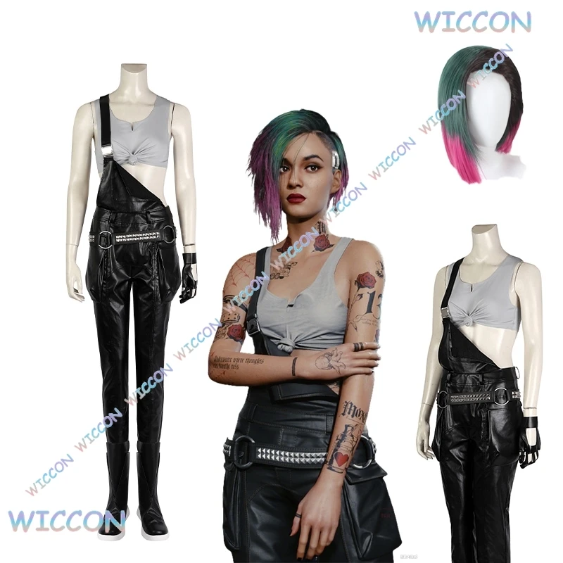 

WUHU@Judy Cosplay Alvarez cyber2077 Punk Jude Cosplay Costume Wig Game Anime Roelapy Women Fullset Pants Shoes Halloween Clothin