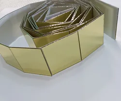 125PCS of 4CM Glass Mirror Roll Tiles for Crafts, 11/2 '' Mini Square Glass Mirror Tiles Self Adhesive Mirror Strips for Wall