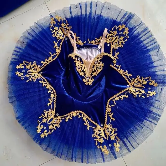 Professionelles klassisches Tutu-Ballettkleid mit Stickerei und Strass-Applikationen, Ballerina-Partykleid für Kinder, Mädchen-Tanzkostüme