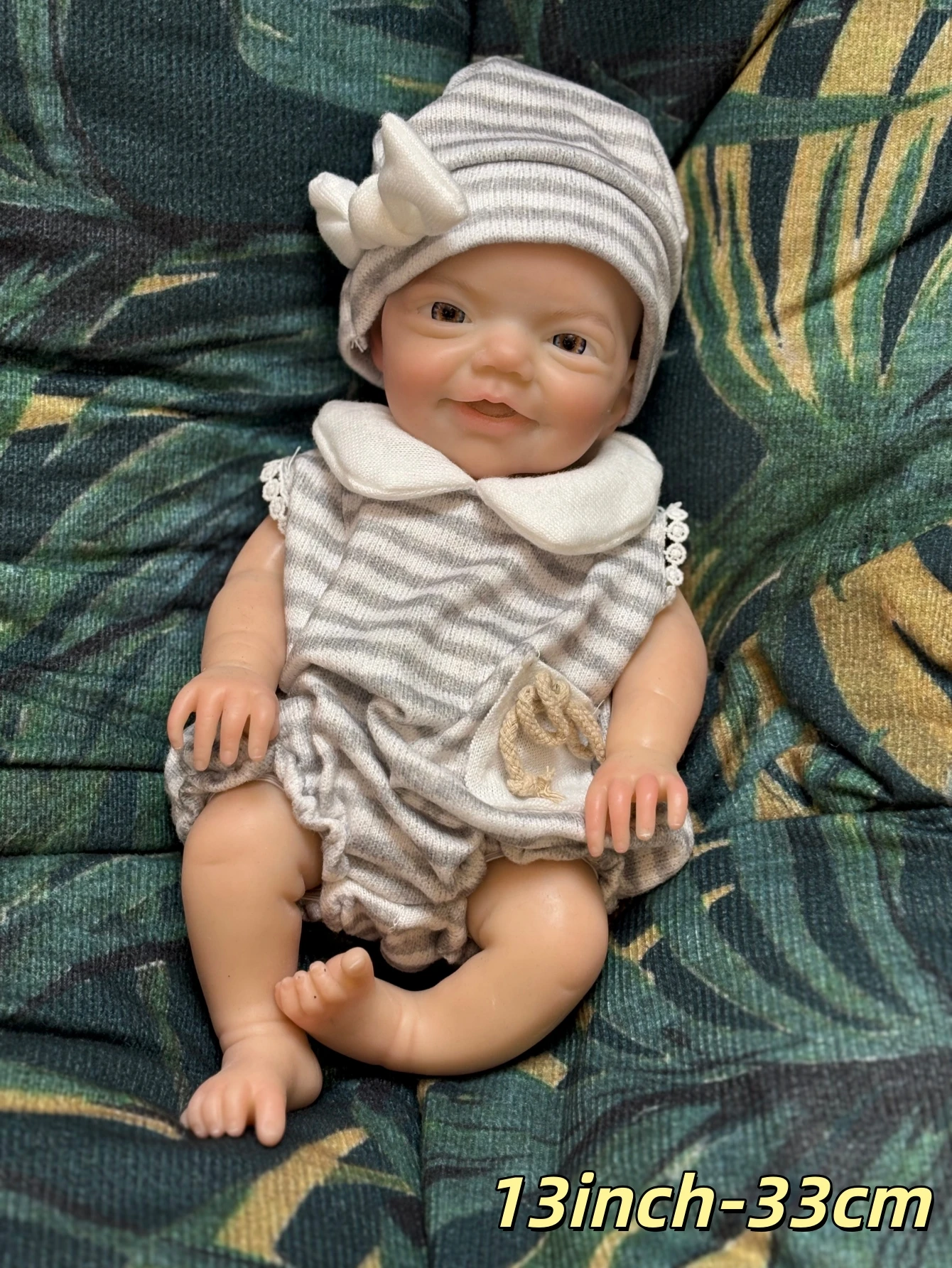 13インチ ラブリー アウェイク シリコン リボーンドール 男の子 ソフトタッチ 新生児 チャーリー 血管が見える コレクターズアイテム ギフト/女の子向けデコレーション