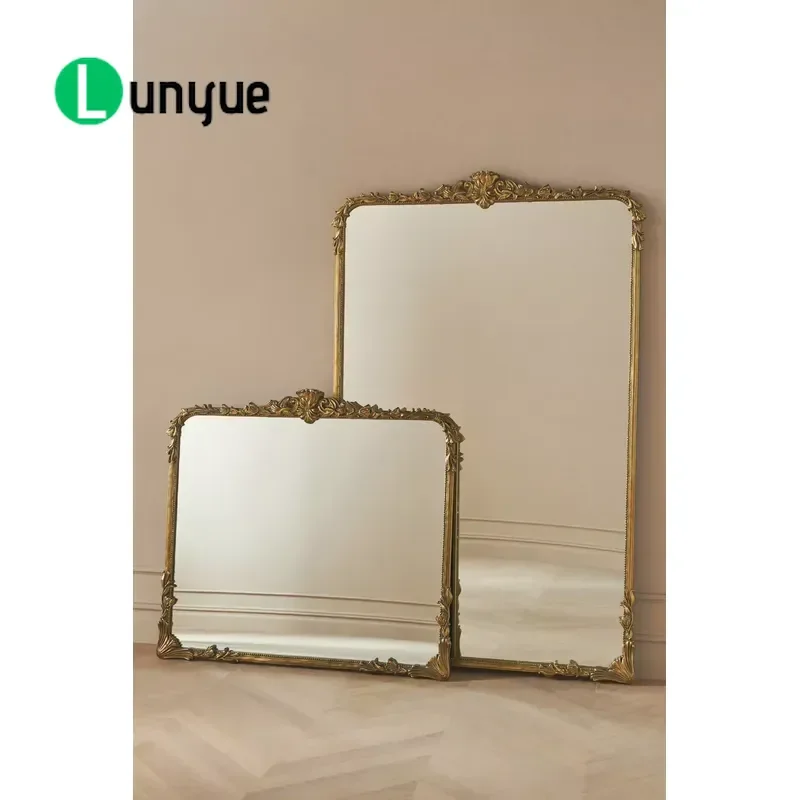 Customizable Large Full Body Floor Mirror Oversized Baroque Gold Vertical Wall Mounted Decorative Mirror for Living Room