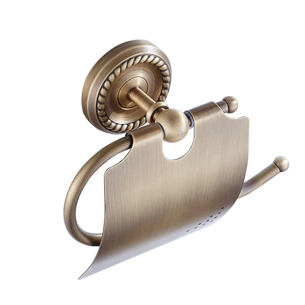 

1Pcs Brass Tissue Holder Alloy Wall Mount Bathroom Storage Rack for Toilet Paper Organizer Home Hotel Kitchen Spa Decor