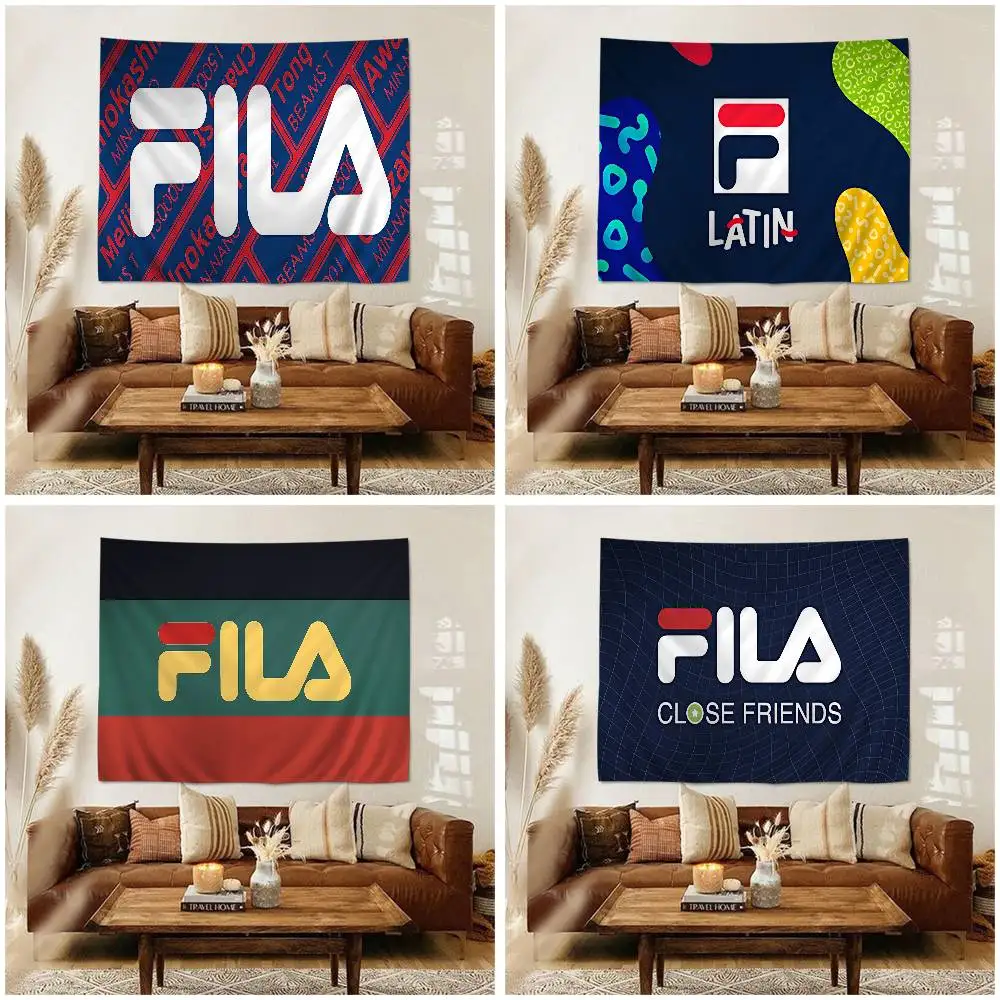 Fashion trend Brand F-FILA-A Logo Colorful Tapestry Wall Hanging Hanging Tarot Hippie Wall Rugs Dorm Wall Art Decor