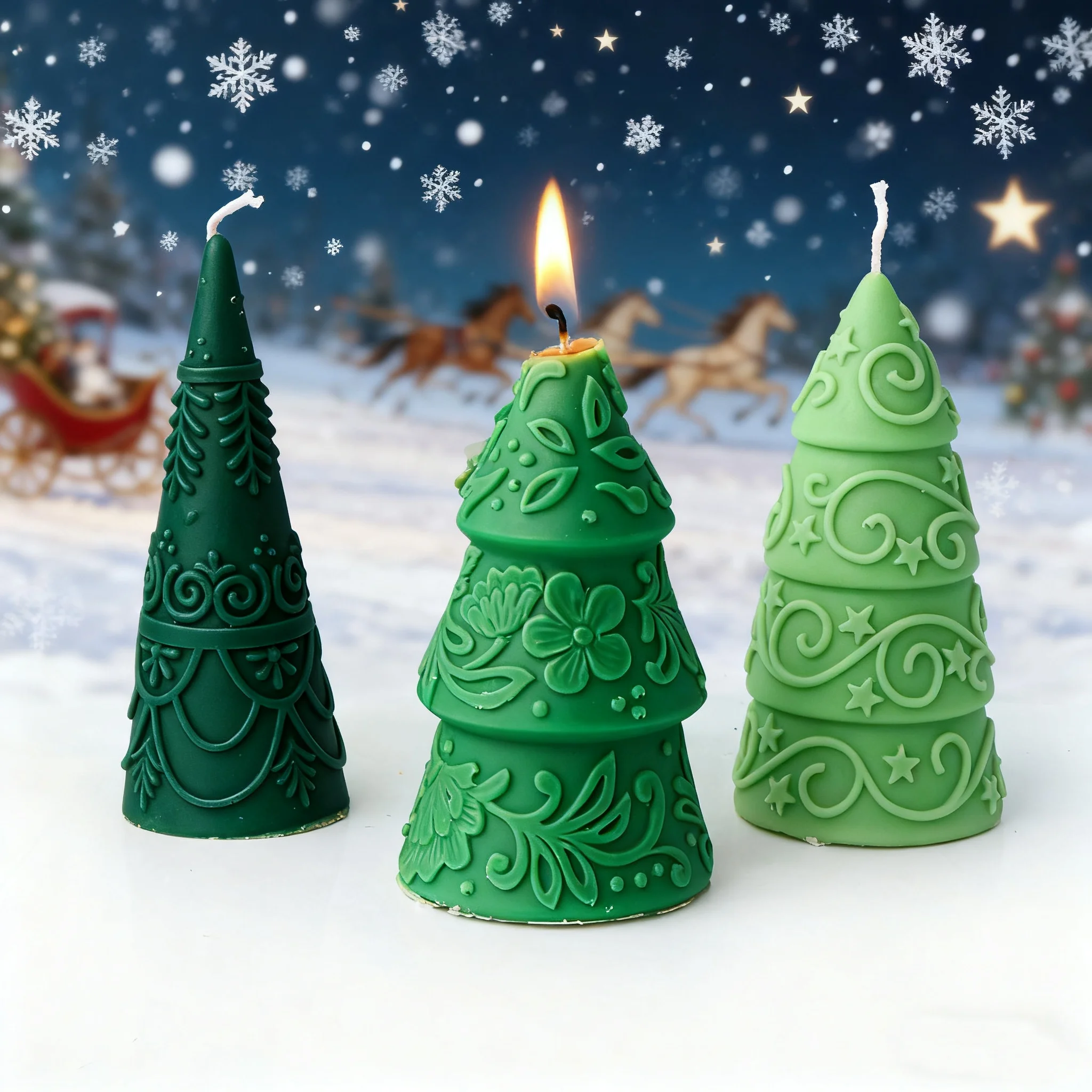 Candle Making Vinings - Vine Embossed Christmas Tree Silicone Candle