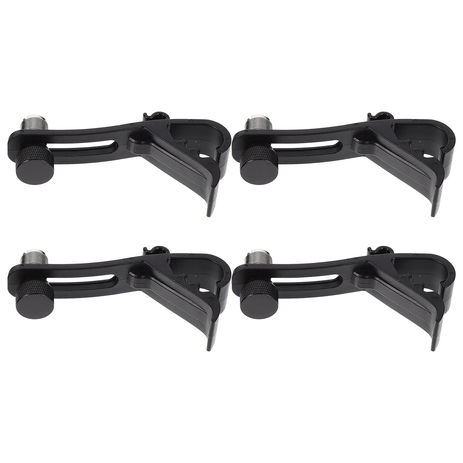 

4pcs Black Drum Microphone Shockproof Clips Holder Lightweight Portable Plastic Alloy Standard Drum Set Mic Stand Clip