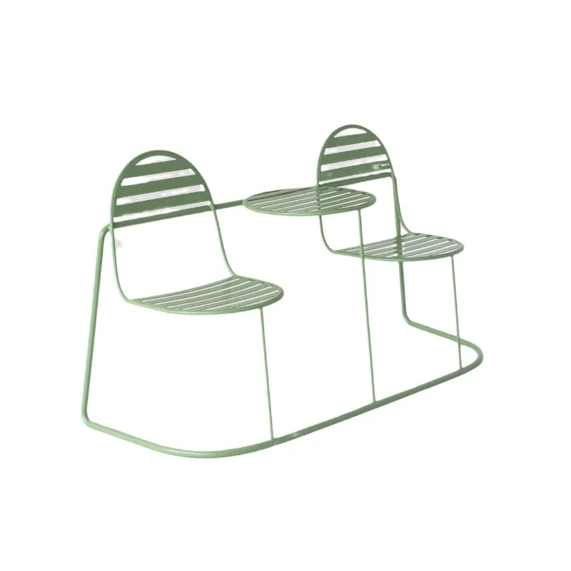 Internet celebrity dopamine one-piece table and chair park camping base wrought iron chair milk tea shop outdoor sun protection