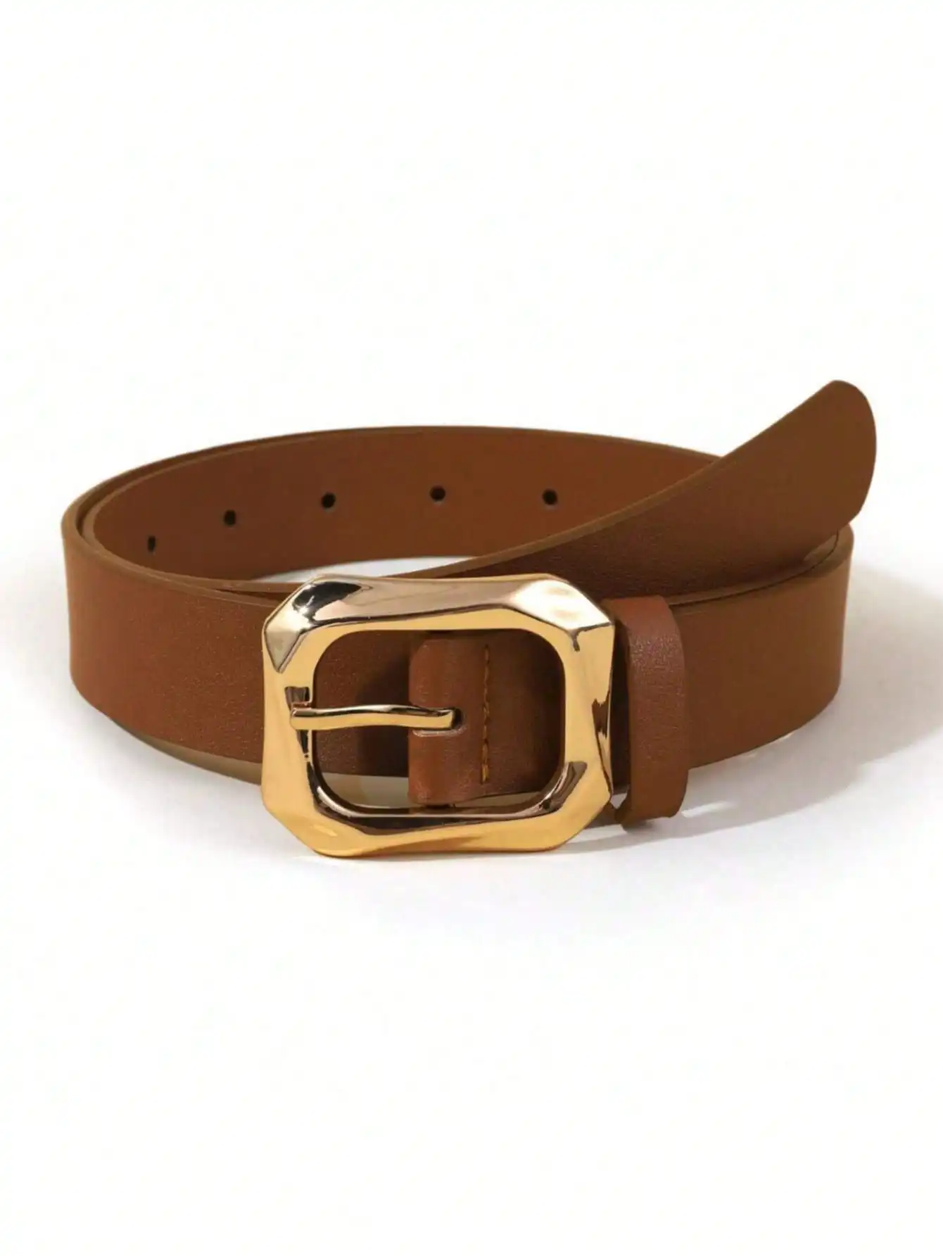 1 Black Square Buckle Daily Life Belt Dress T-shirt Casual Pants Fashion Gorgeous Women's Belt