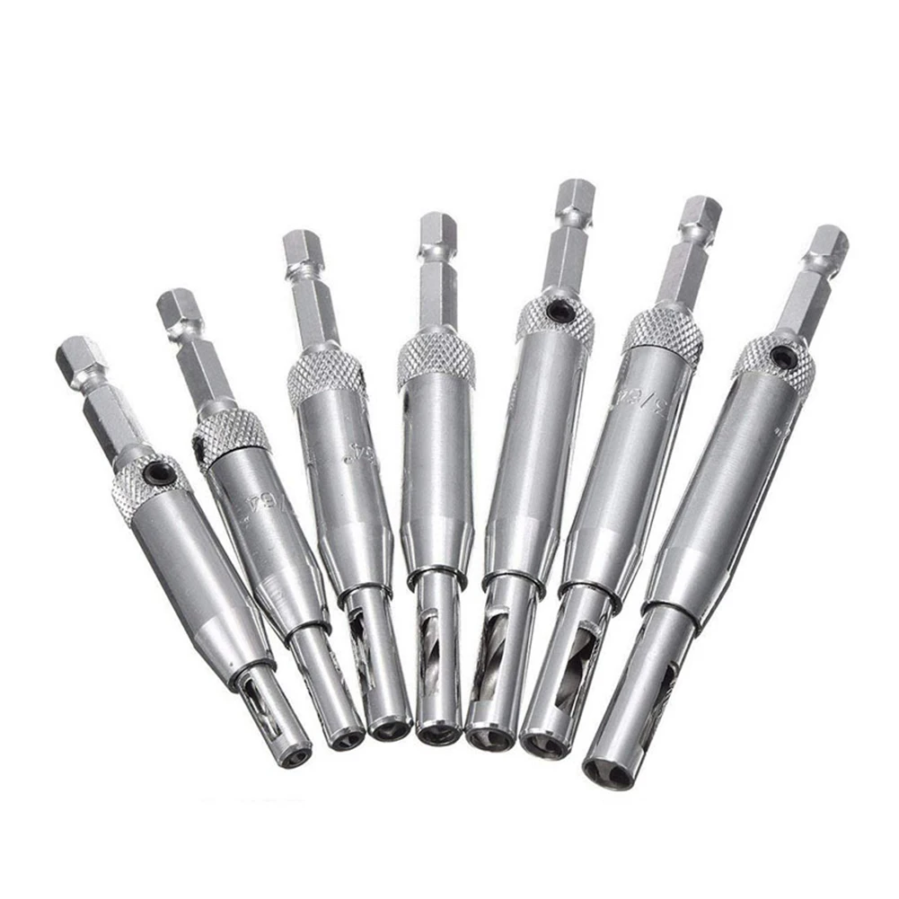 17pcs Self Centering Hinge Drill Bit Set for Door Cabinet For Pilot Holes with Double Sided Design and HSS Material