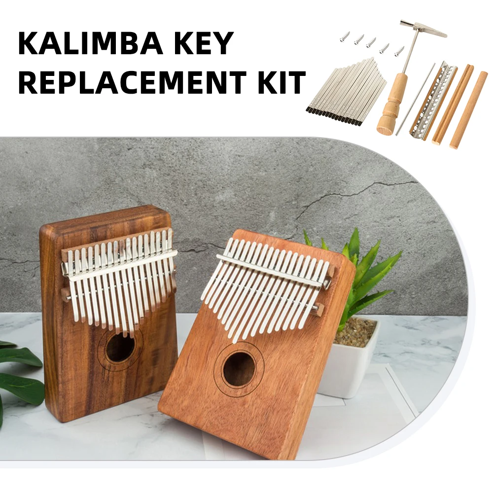 

1 Set 17 Keys Kalimba Diy Accessories Kit Thumb Piano Key Set With Tuning Hammer Metal Bridge Screws Saddle Diy Finger Piano Kit