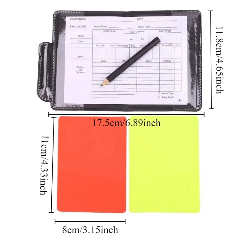 1set Referee Card Set Red and Yellow Warning Card Red and Yellow Card Record Book Soccer Sports Match Football Referee Aids