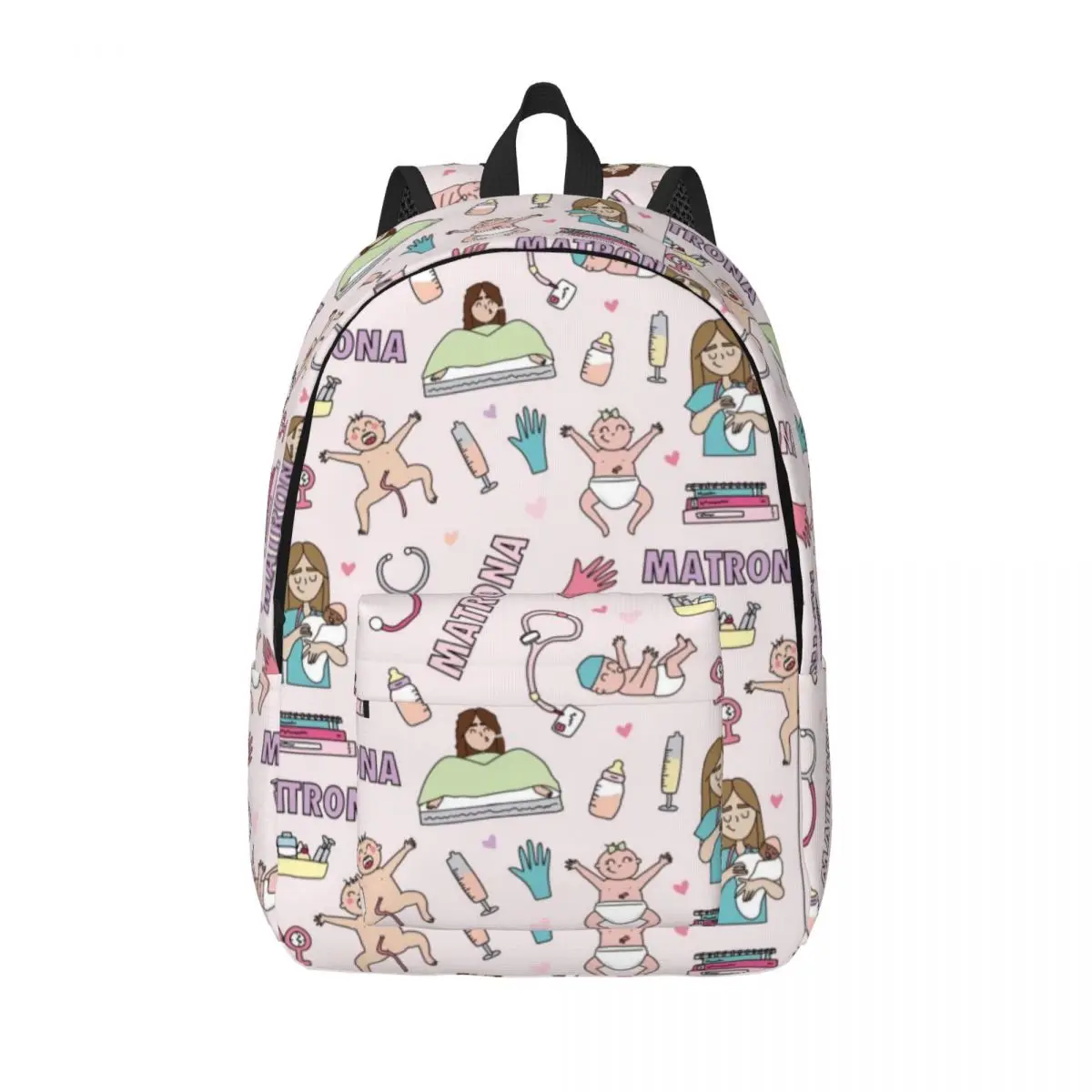 Enfermera En Apuros New Fashionable Pattern School Bag Print Lightweight Backpack 15.7in 17.7in