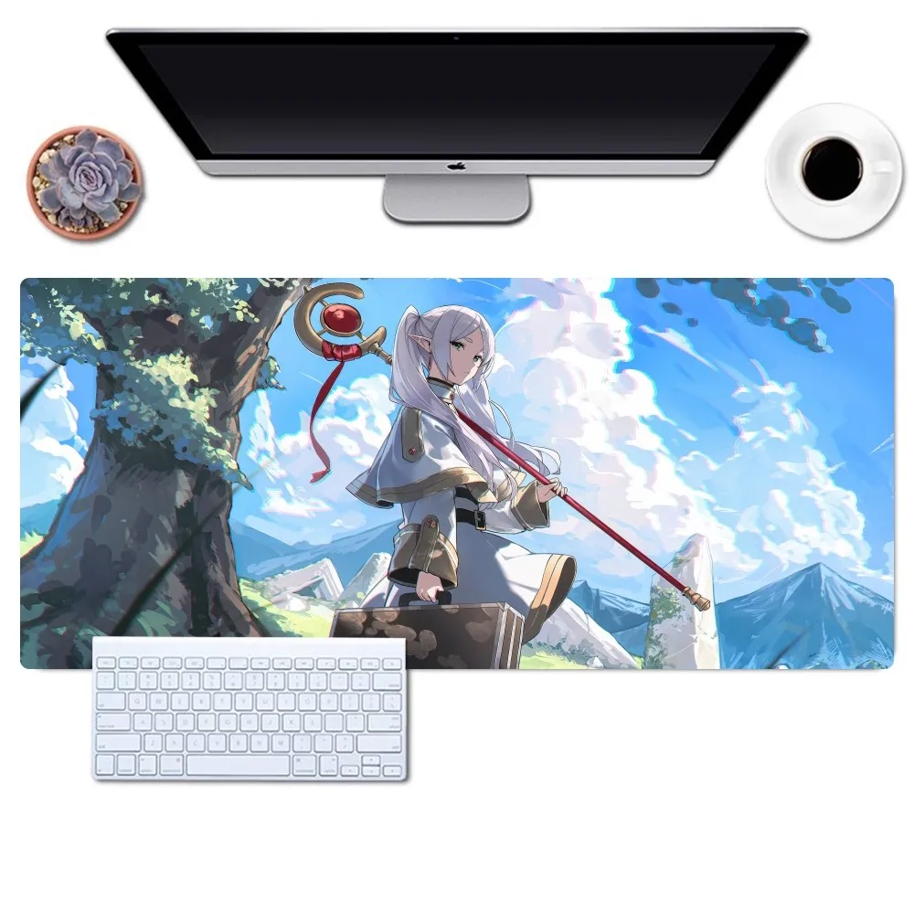 Imagem -03 - Bilibili-grande Non-slip Lockedge Mouse Pad Anime Frieren Jogos Escritório Almofadas de Mesa Computador