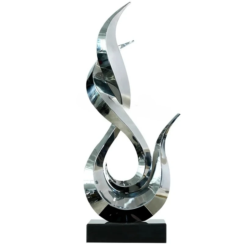 

NEW Modern, Abstract Art Ornament Hotel Clubhouse Aisle Floor Stainless Steel Sculpture Soft Decoration Crafts