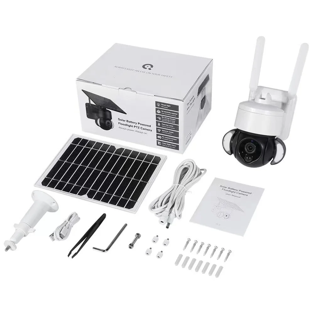 Full HD 1080P Solar Outdoor CCTV Camera With WiFi & 4G PTZ Camera With Night Vision And Motion Detection CMOS Sensor