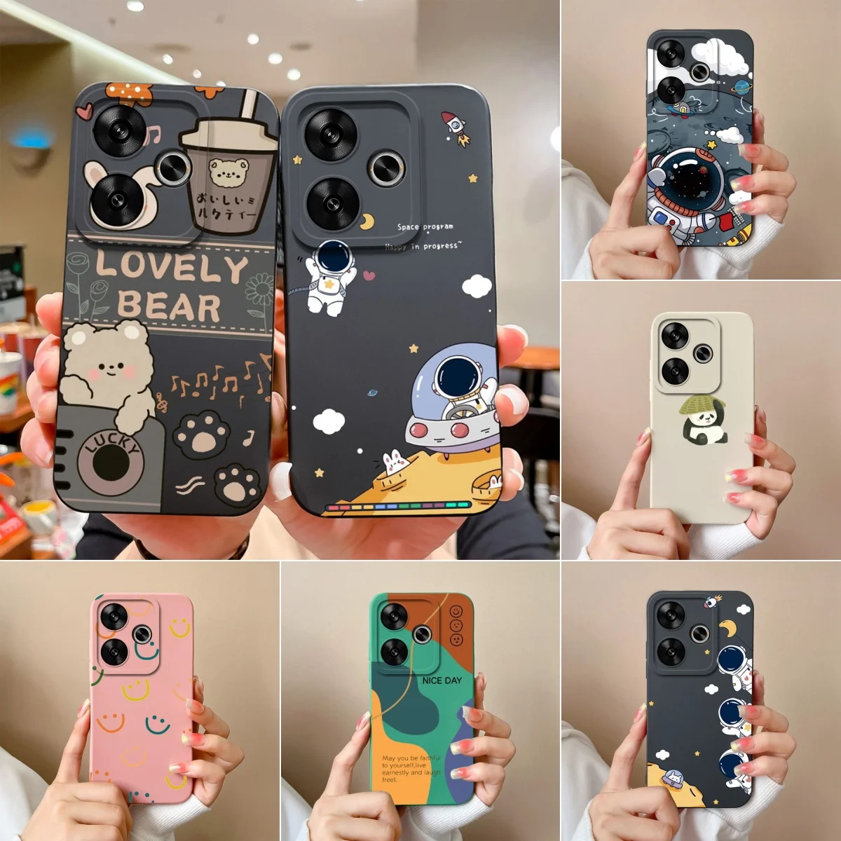 Cartoon Case For Xiaomi Redmi Turbo 3 Trendy Astronaut Soft Silicone Fall Prevention Phone Cover For Turbo3 6.67