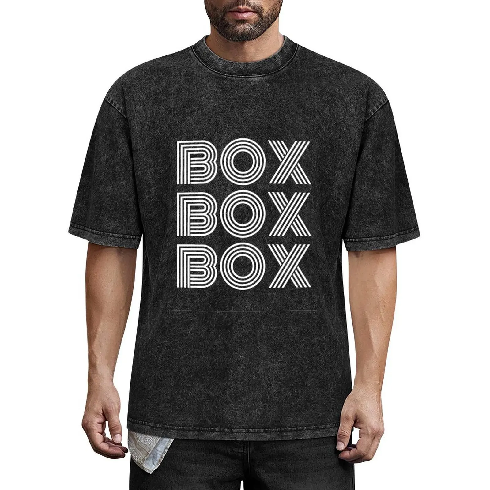 

Box Box Box F1 jargon ( white text) T-Shirt clothes street wear Blouse Luxury man outfits for men