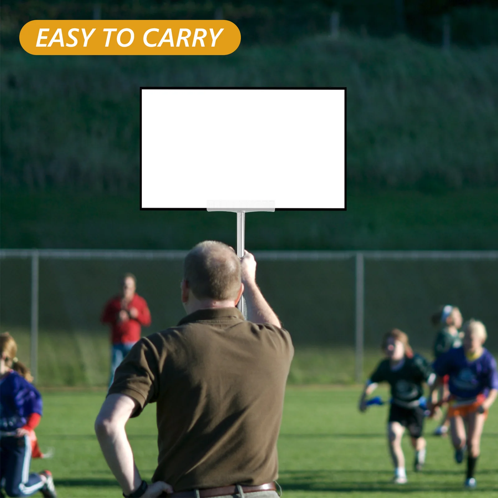 Handheld Sign Holder Stainless Steel 40cm Portable Display Pole for Parades Sports Events Election Sign Holder