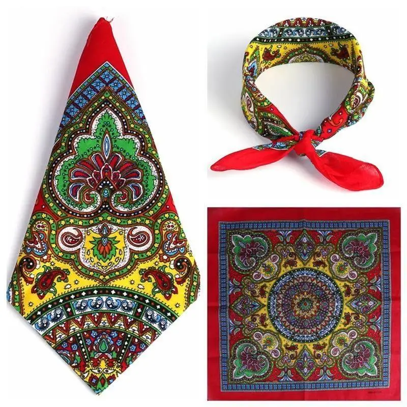 39BD Bandana Kerchief Unisex Hip Hop Colorful Paisley Hair Band Neck Scarf Sports Wrist Wrap for Head Square Scarves Handkerc