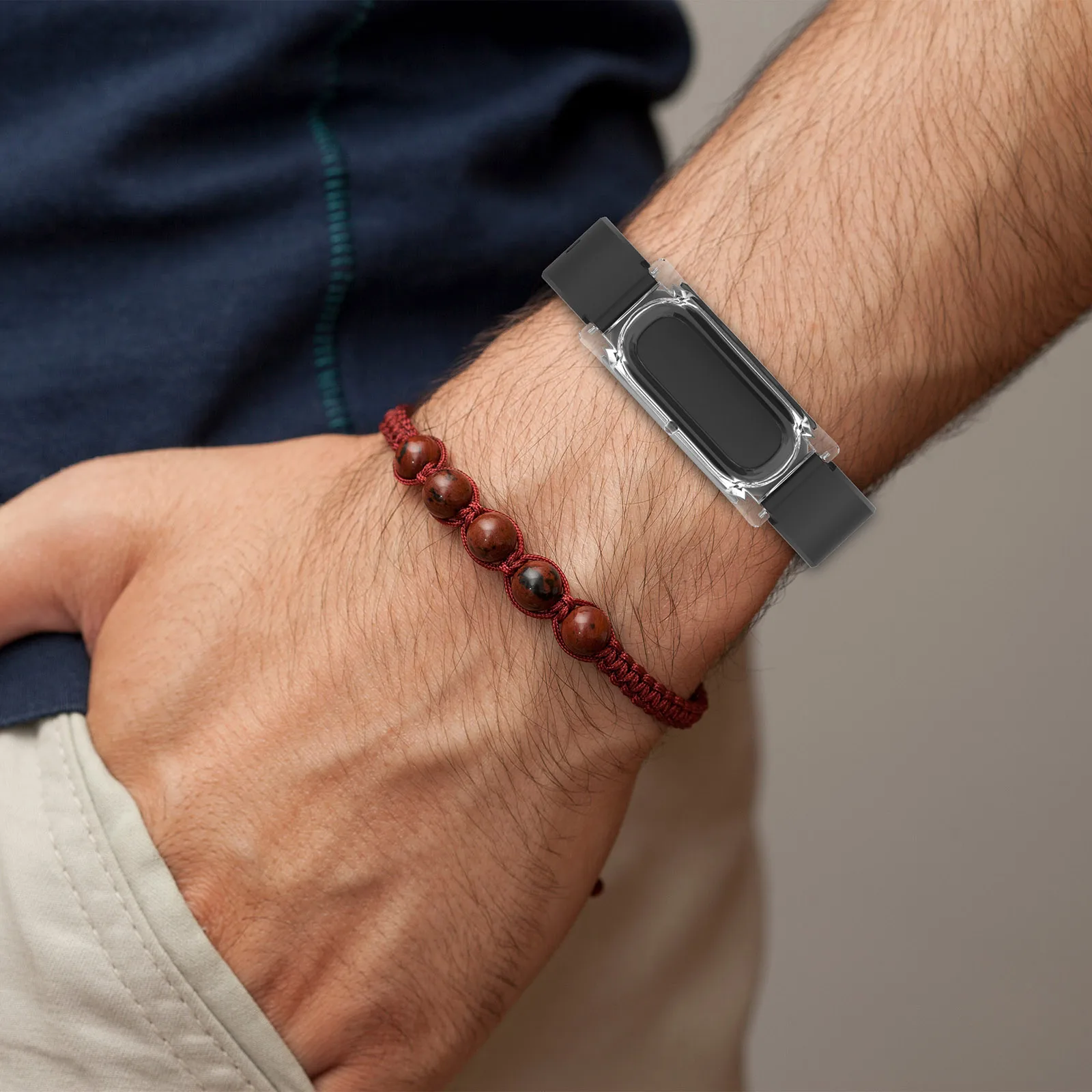 Pulseira de silicone ajustável para relógio google fitbit air fitness tracker, à prova de suor e à prova d'água para homens e mulheres