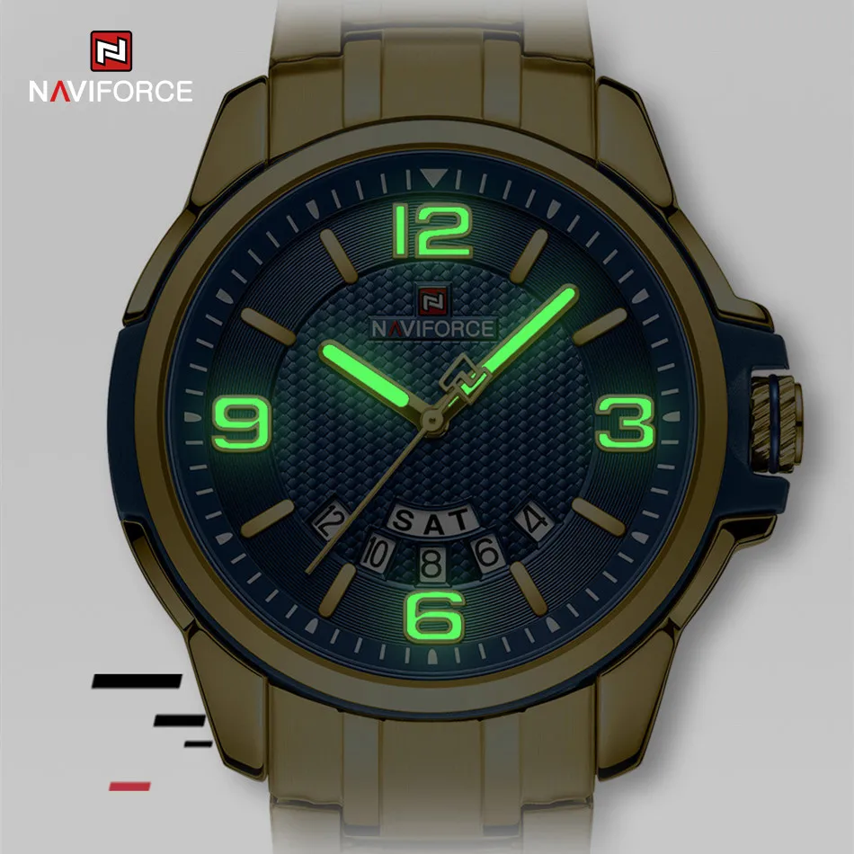 Naviforce Merk Luxe Herenhorloge Casual Stijl Waterdicht Heren Quartz Polshorloge Sport Roestvrij Staal Mode Klassieke Klok