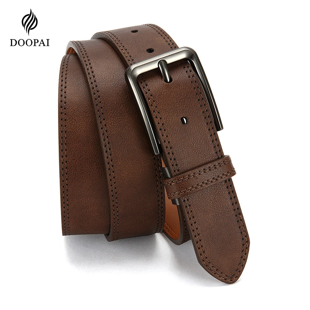 Men's Leather Belt Men's High-quality Business Belt Automatic Buckle Fashionable Ratchet Belt Can Be Adjusted Freely
