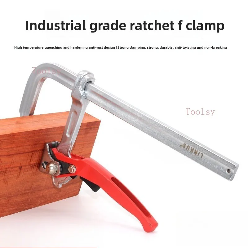

1Pcs Quick Guide Rail Ratchet Bar Clamp Woodworking F Clamp Quick Clamping For MFT and Guide Rail System Hand Tools