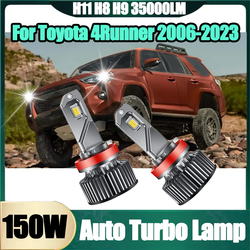 

2PCS 6000K White Super Bright 35000LM H11 H8 H9 LED Headlight Bulbs LED Headlamps Auto Turbo Lamp For Toyota 4Runner 2006-2023