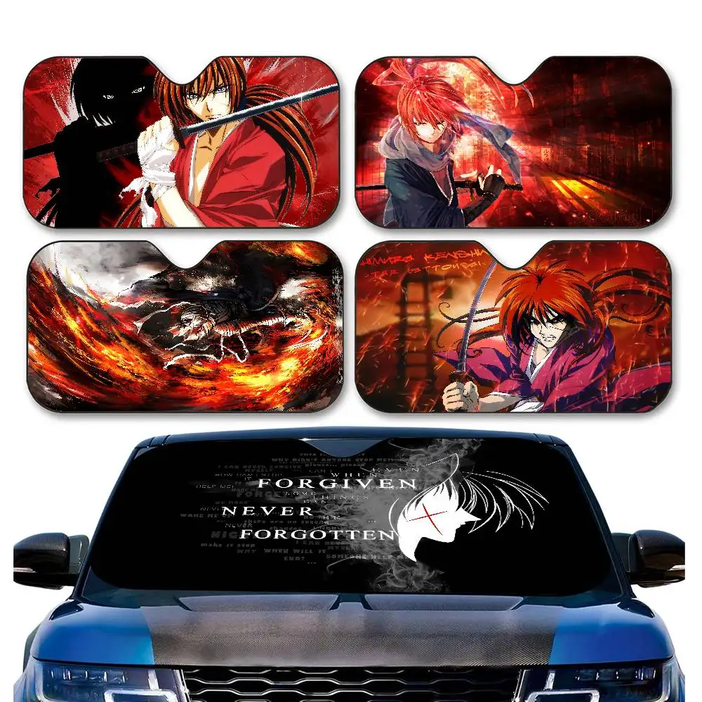 Anime R-Rurouni K-Kenshin Car Window Sun Shade Windshield Anti-UV Protection Front Rear Windshield Block Cover Visor Accessories