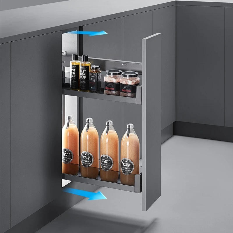 Phantom Cabinet Narrow Side Seasoning Basket Side Drawer Buffer Basket