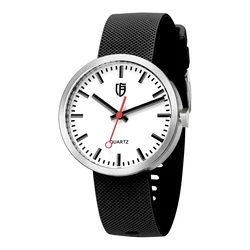 BERNY 남녀공용 야광 다이얼 스포츠 쿼츠 손목시계, 사파이어 5ATM 방수 실리콘 철도 시계, 38mm