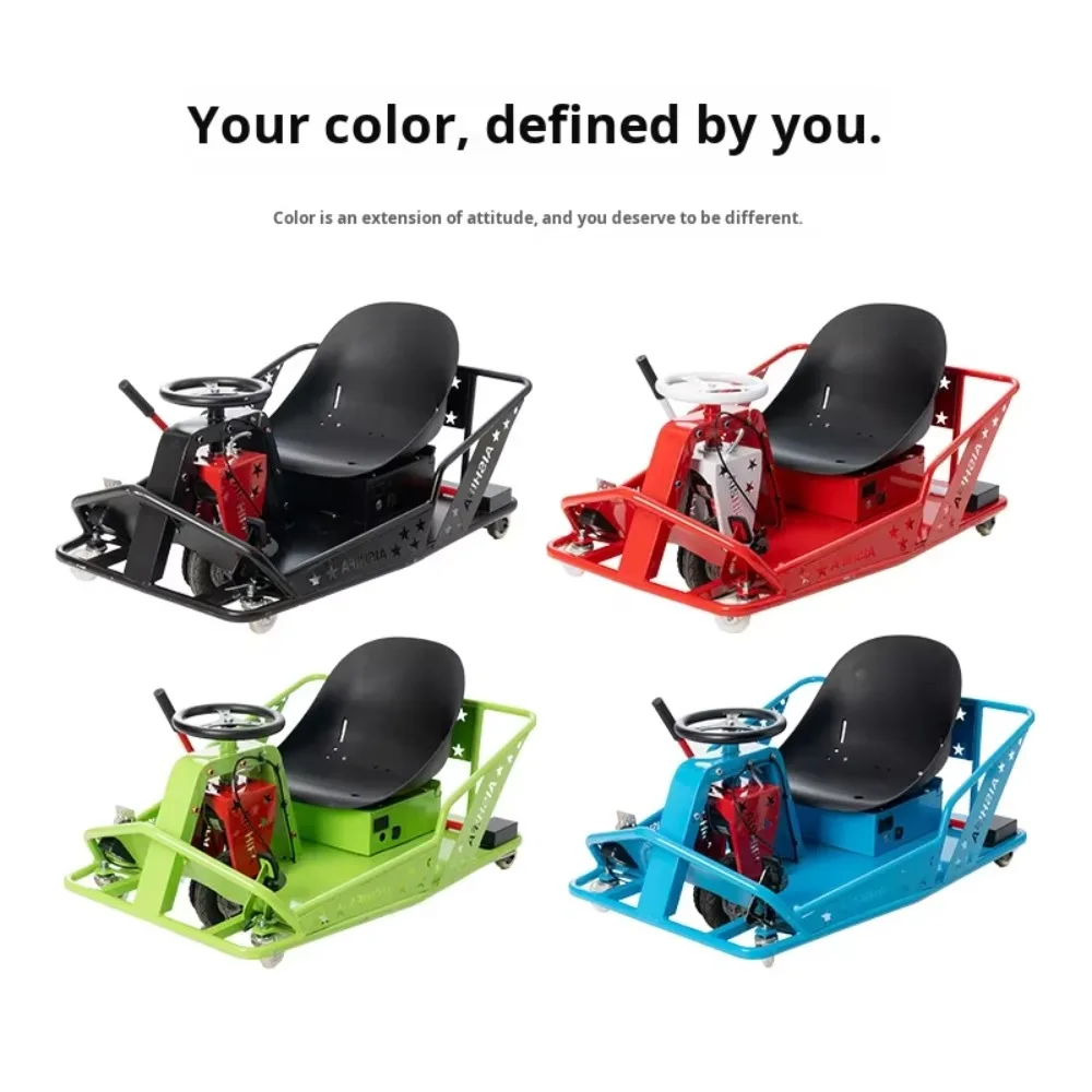 High-Speed Electric Drift Go Kart, Indoor/Outdoor Racing Kart with Drift Tires & Adjustable Speed for Adults