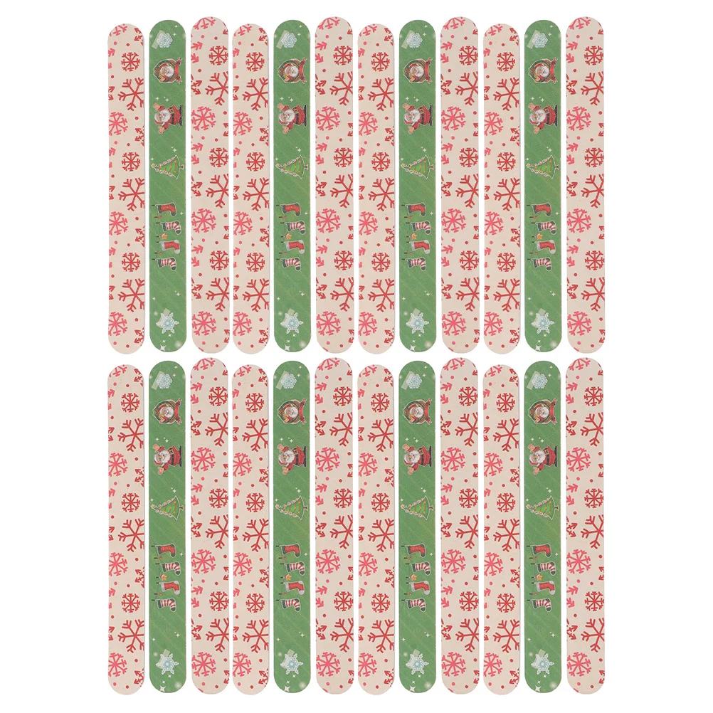 24 Pcs Christmas Nail File Themed Pedicure Polishing Tool Simple Shaping Manicure Files EVA Practical Tools Care Kit