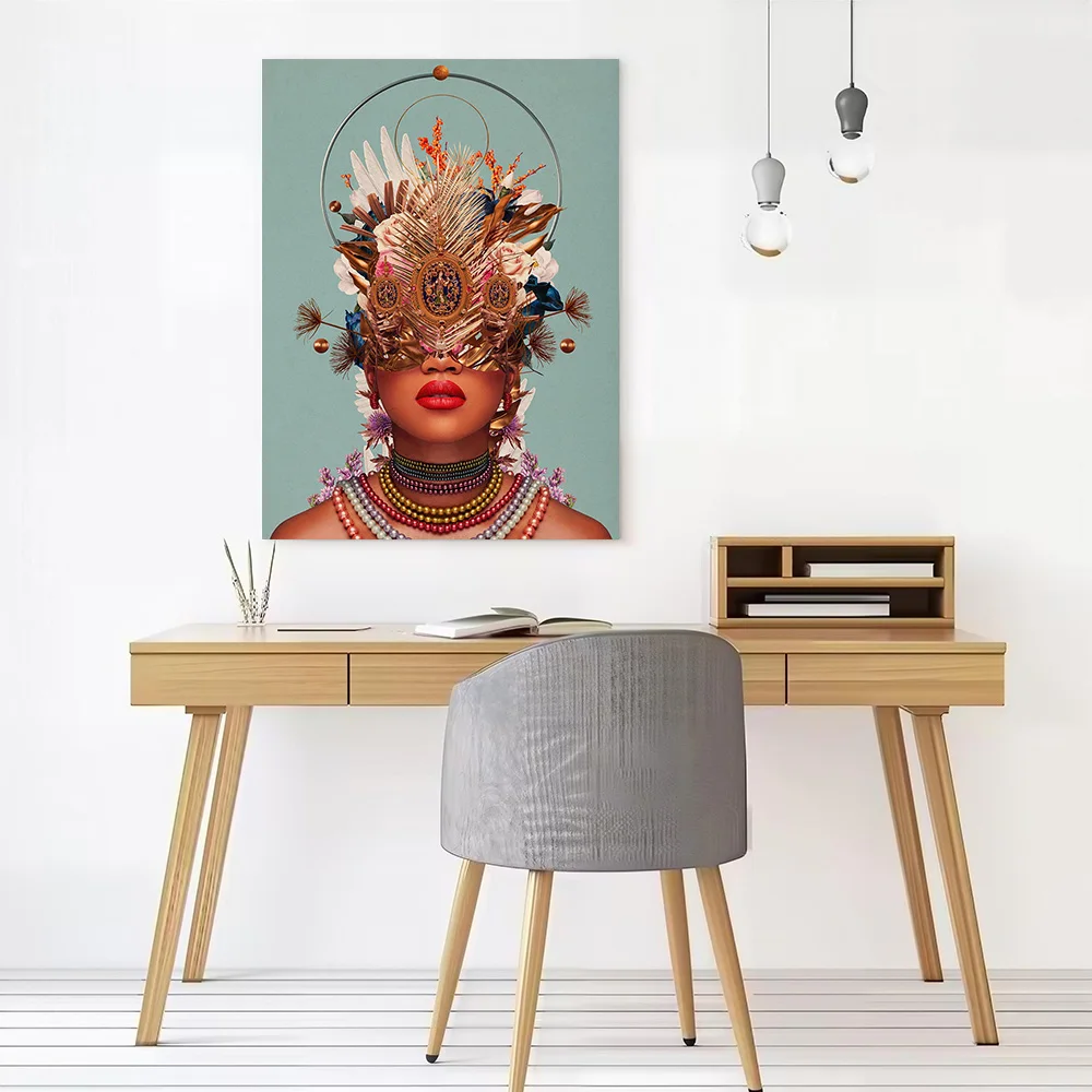 Blossom in a Golden Asymmetry Printed Canvas Poster Custom Pictures Wall Art Canvas Painting for Specialty and Themed Home Decor