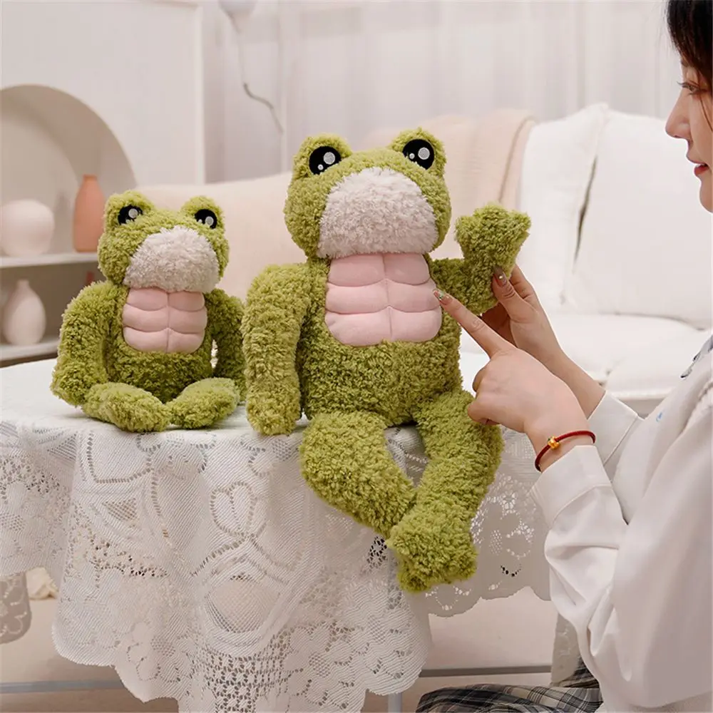 Appease Doll Cute Plush Pillow Animal Doll Room Decoration Cartoon Muscle Frog Doll Frog Stuffed Toy Frog Plush Doll Plush Toys