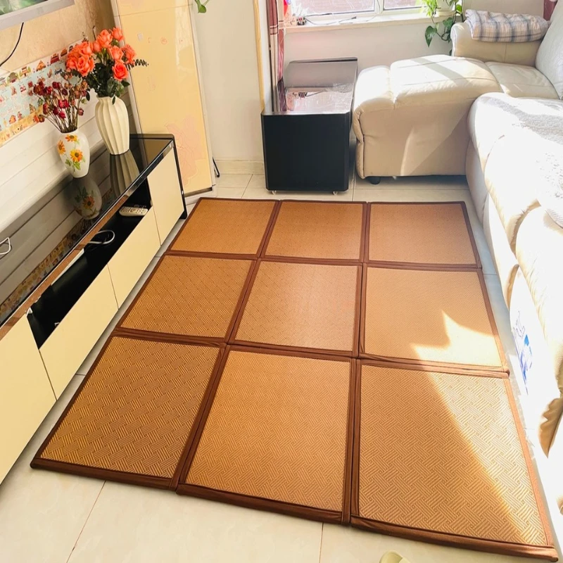 

Охлаждающий коврик для гостиной, японский кофейный столик, ротанговый ковер, подушка-татами для балкона, дышащий напольный коврик, приятный для кожи